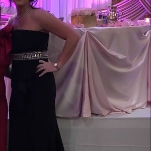 Long peplum black dress